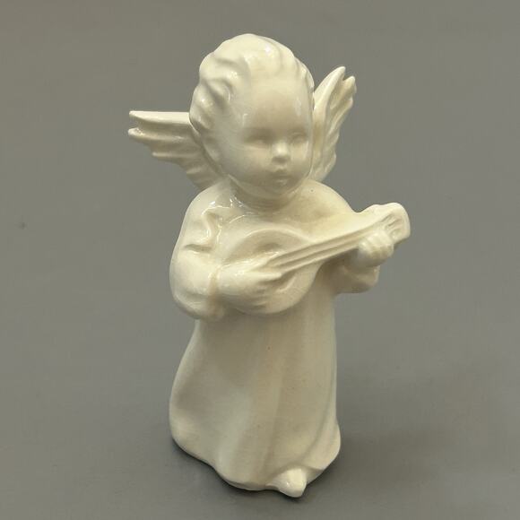 Goebel Angel Cherubs Horn Flute Instruments Figurine W. Germany Set of 4 Vintage - Picture 8 of 10